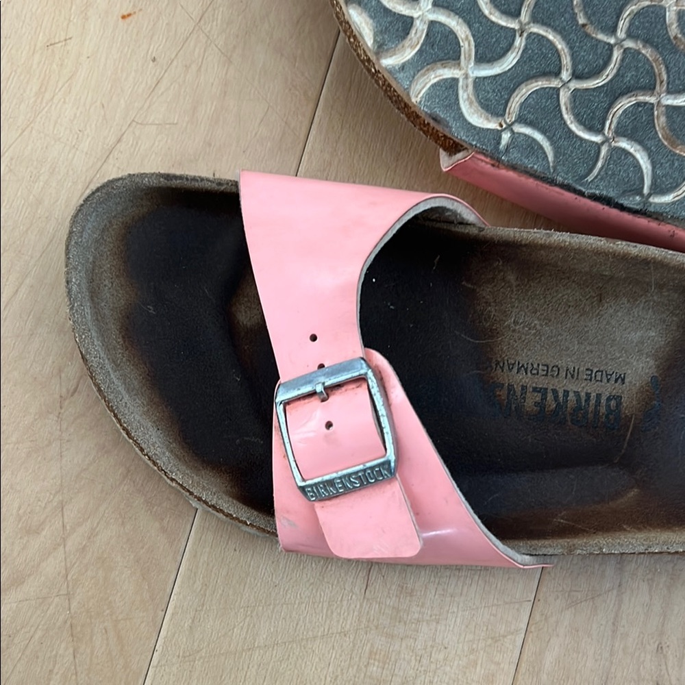 Birkenstock Glossy Pink Slide Sandals 38 - Picture 9 of 12